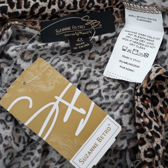 Suzanne Betro Tie Front V-Neck Long Sleeve Tunic Plus Size 4X - Picture 7 of 7